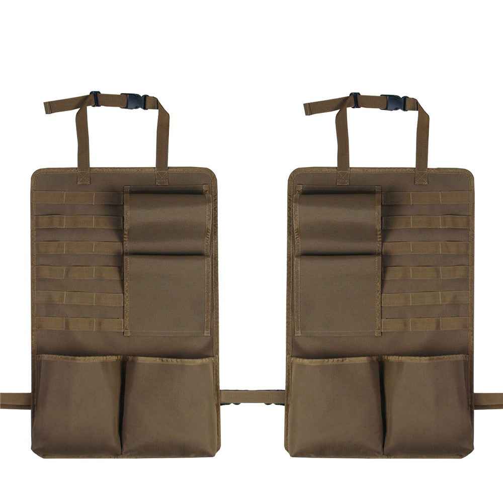 2Pcs / Set 600D Oxford Cloth Camouflage Car Seat Back Hanging Storage Bag - Dark Khaki