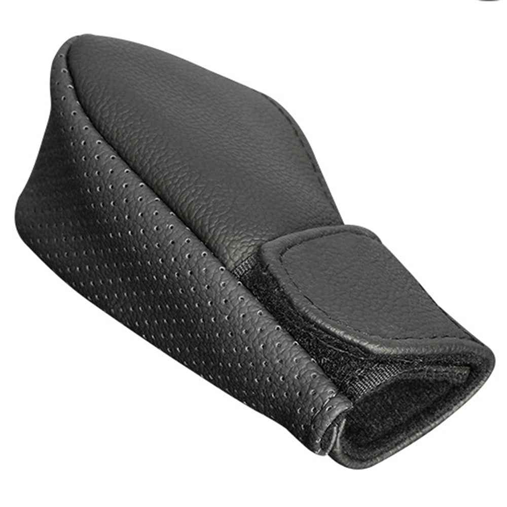 Universal Car Gear Shift Knob Cover Anti-slip PU Leather Protective Cover - Black