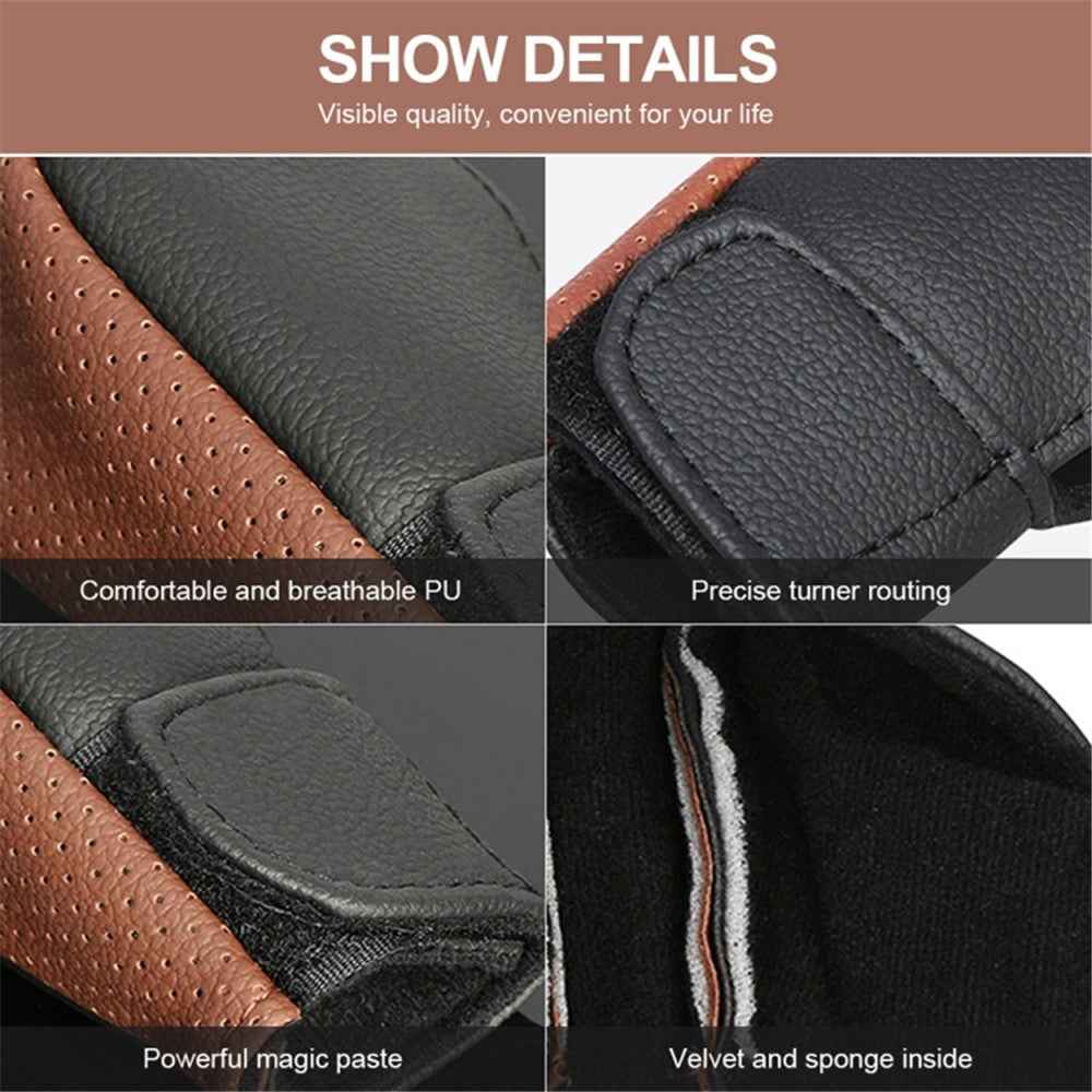 Universal Car Gear Shift Knob Cover Anti-slip PU Leather Protective Cover - Black