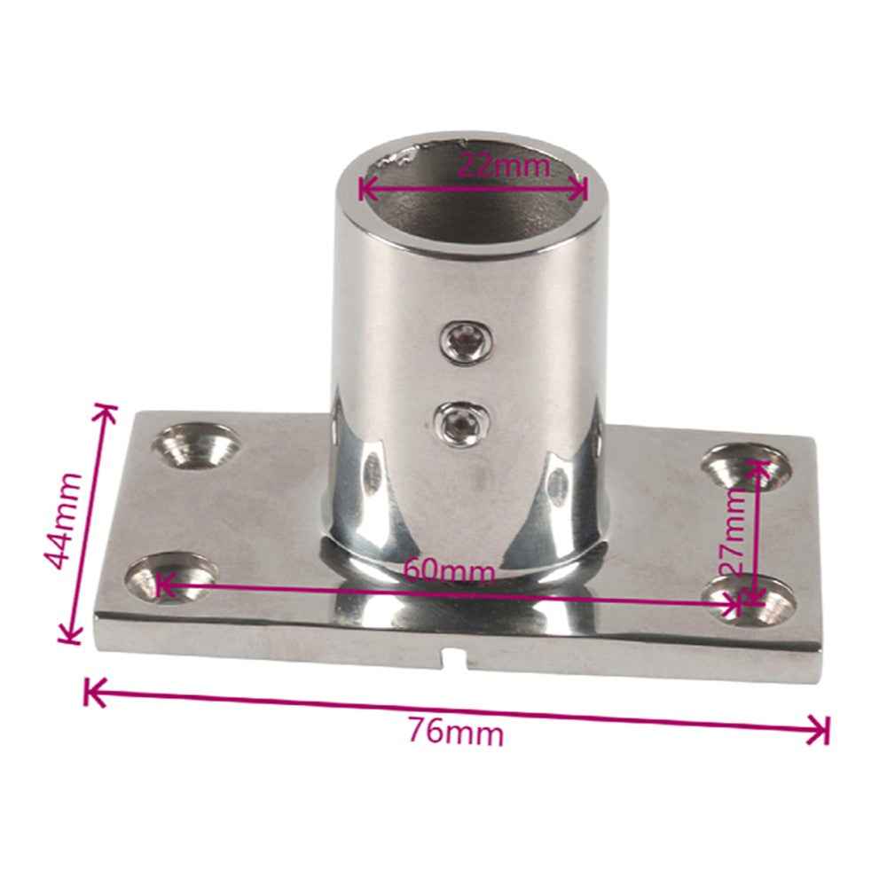 A8767 90-Degree Square Tube Base Stainless Steel 316 Hardware Accessories for Boats, Yachts