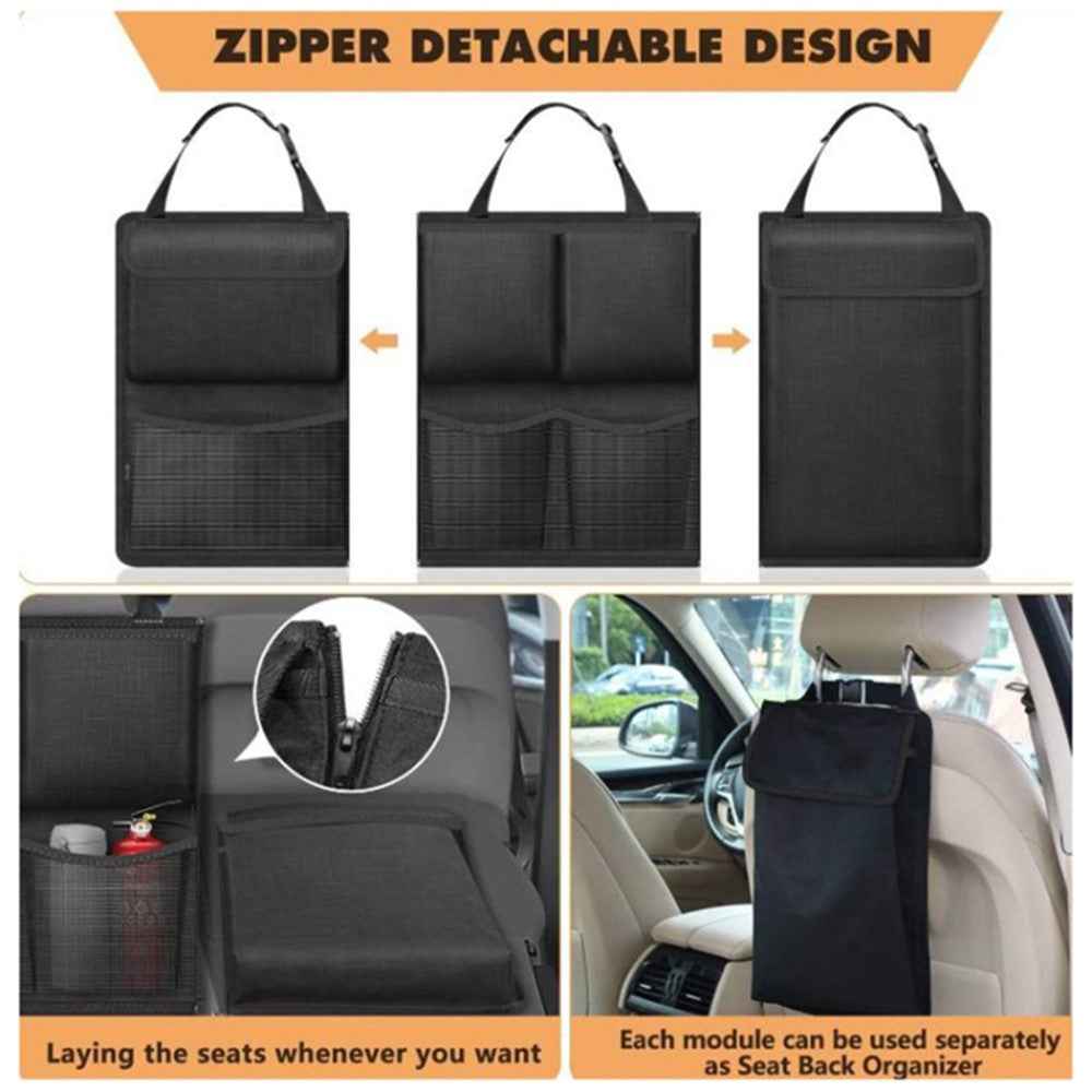 Car Hanging Rear Seat Trunk Storage Bag - Oxford Cloth Hanging Organizer - Black