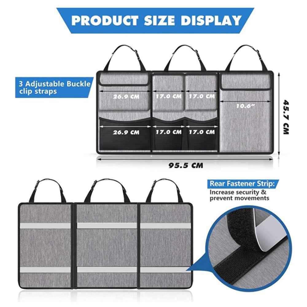 Car Hanging Rear Seat Trunk Storage Bag - Oxford Cloth Hanging Organizer - Black