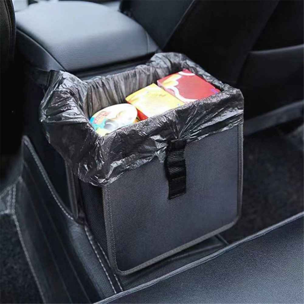 Car Hanging Storage Bag Waterproof Oxford Cloth Car Seat Back Trash Bin, 27*27*14.5cm