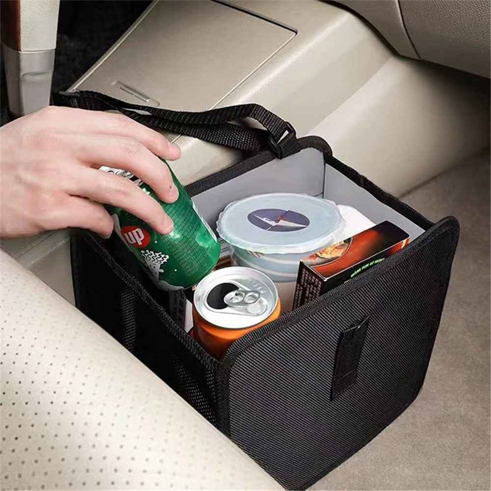 Car Hanging Storage Bag Waterproof Oxford Cloth Car Seat Back Trash Bin, 27*27*14.5cm