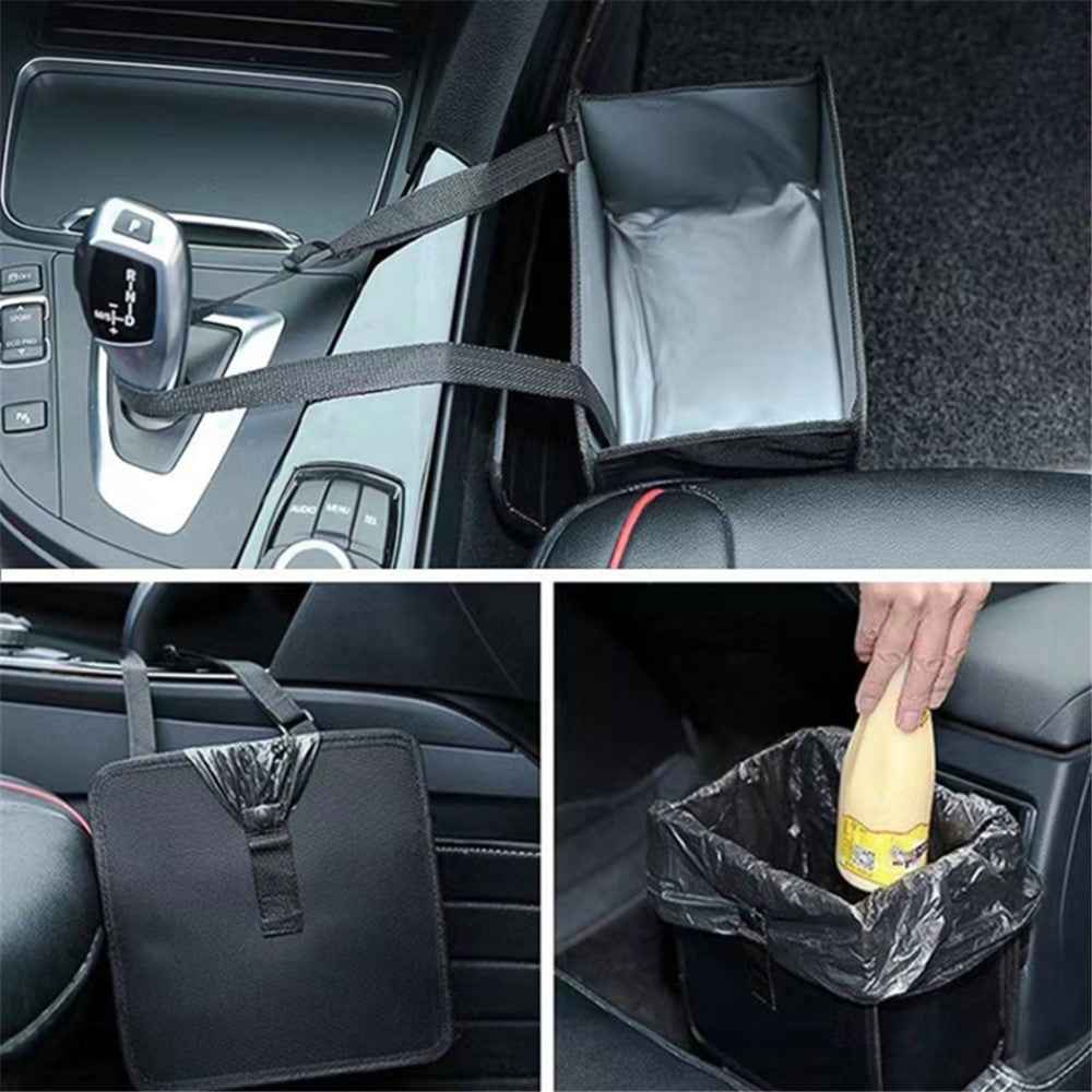 Car Hanging Storage Bag Waterproof Oxford Cloth Car Seat Back Trash Bin, 27*27*14.5cm