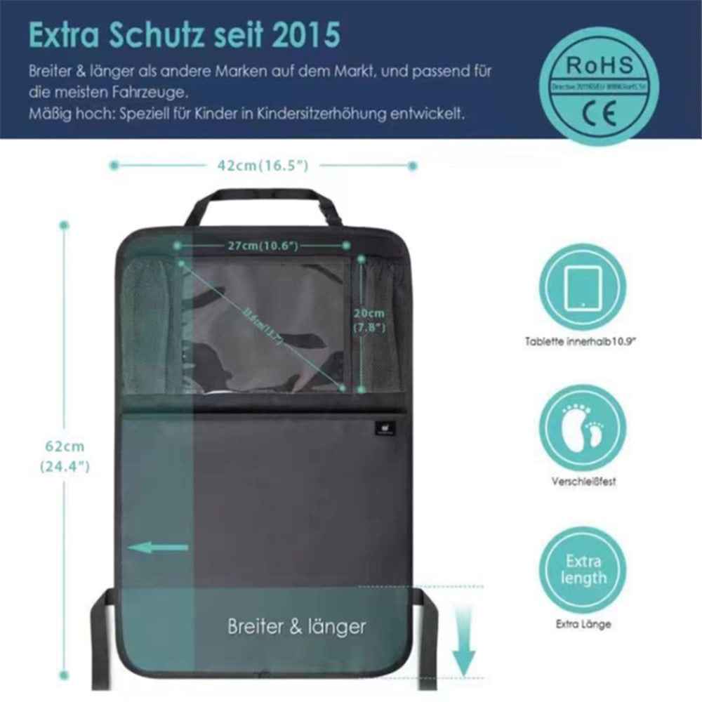 Car Back Seat Oxford Fabric Storage Bag and Seat Back Anti-Kick Mat