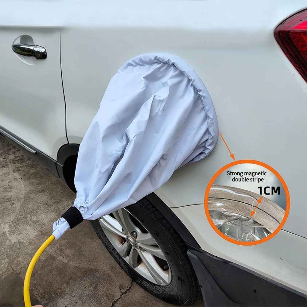 XNY-2021 Electric Car Charger Magnetic Rain Cover Charging Gun Waterproof Cover, Size L - White Grey