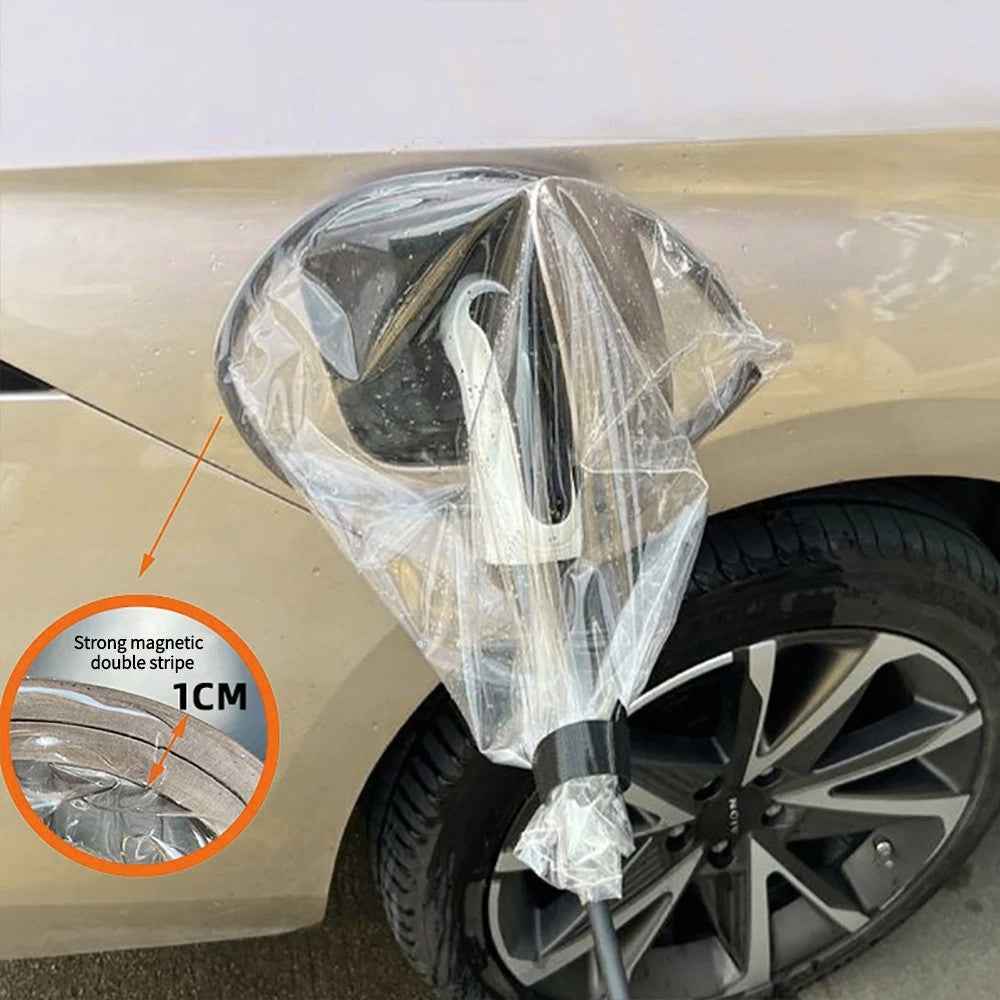 XNY-2021 Electric Car Charger Magnetic Rain Cover Charging Gun Waterproof Cover, Size L - Transparent