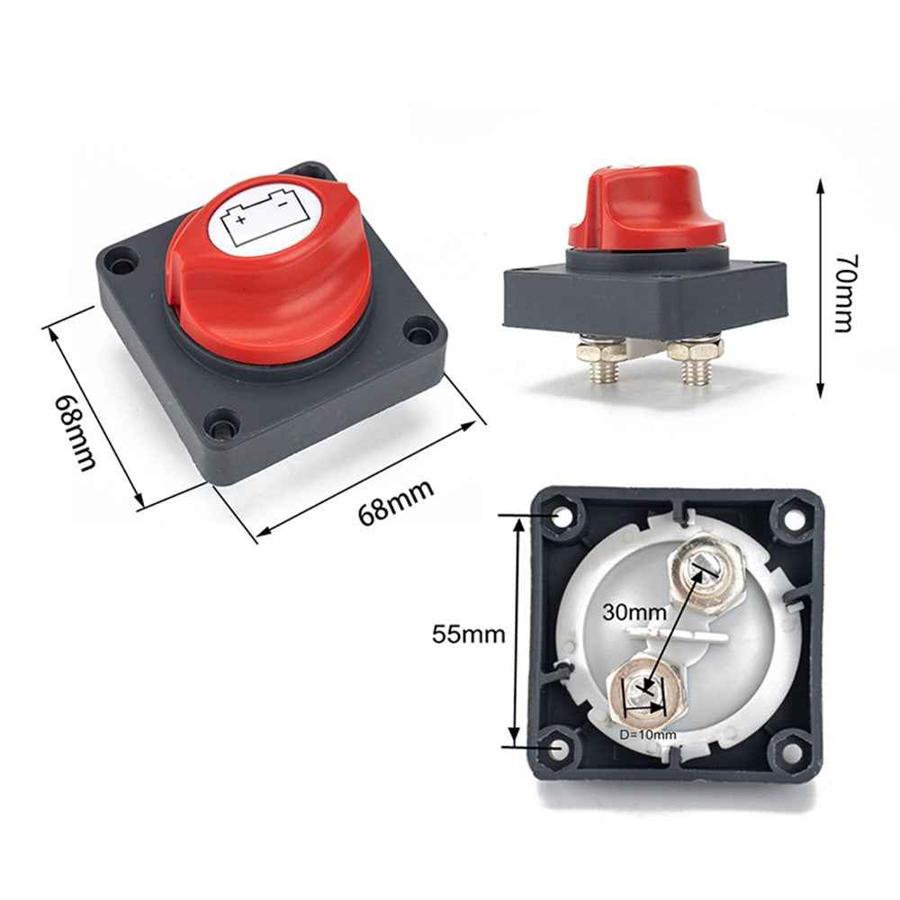 A2949 500A ABS+Copper High Current Power-Off Switch for Cars, RVs, Yachts, ATVs