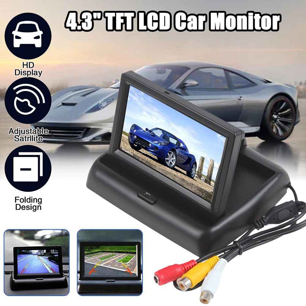 RH-315 4.3-inch Folding Car Backup Monitor with License Plate Backup Camera Set 2.4G Wireless Connection