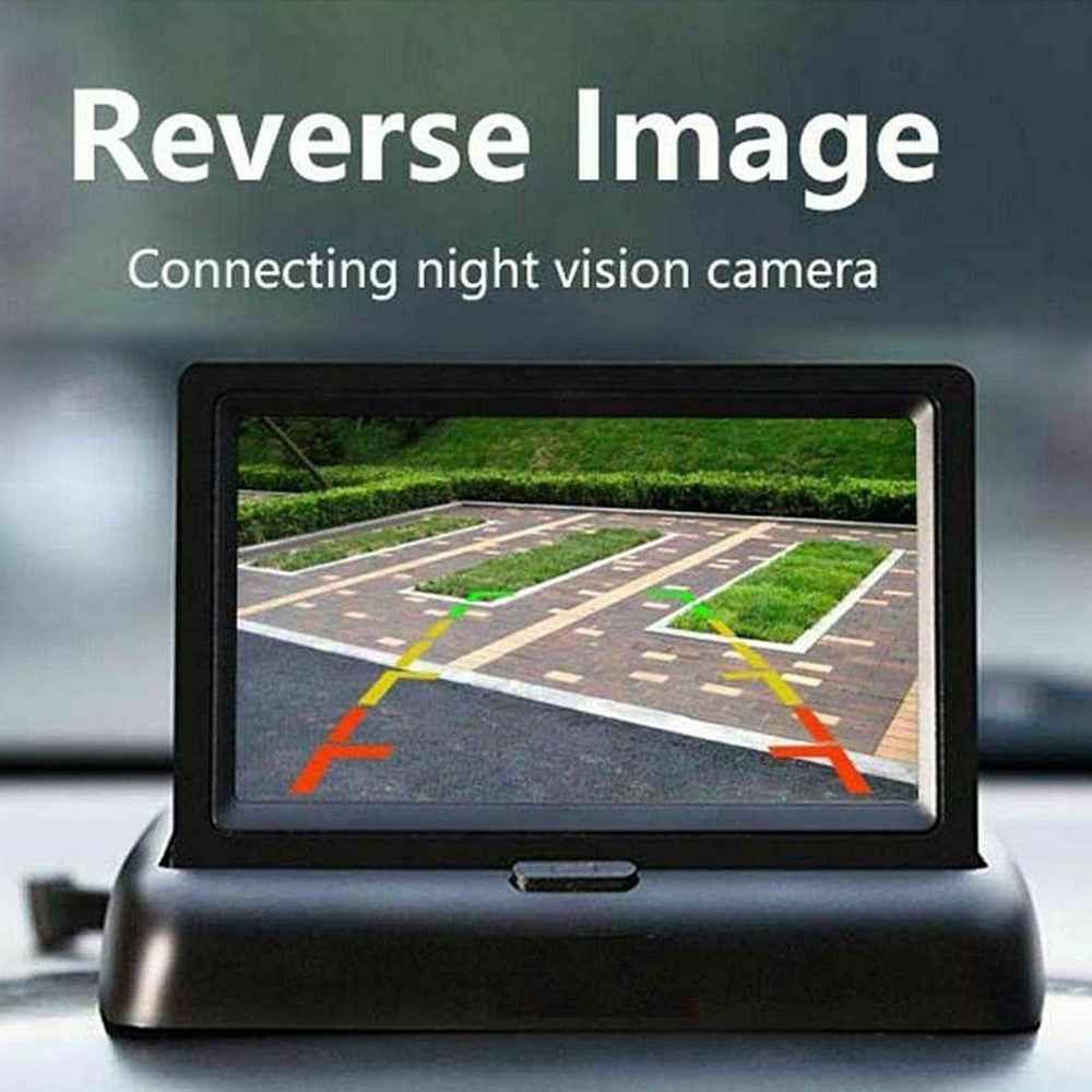 RH-315 4.3-inch Folding Car Backup Monitor with License Plate Backup Camera Set 2.4G Wireless Connection