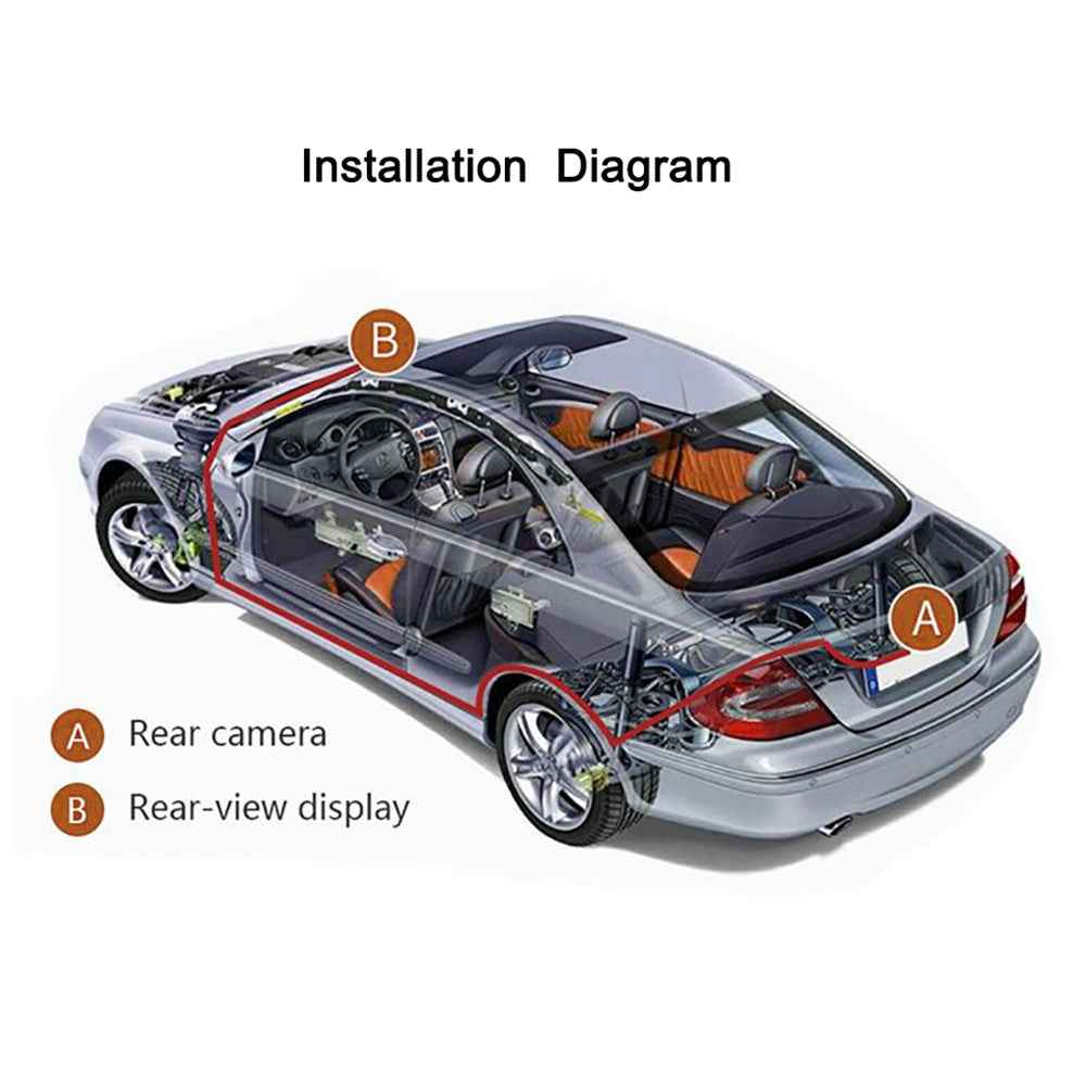 RH-311 4.3-inch Rear View Mirror Display Backup Rear Camera Set Car Auto Parking System Kit