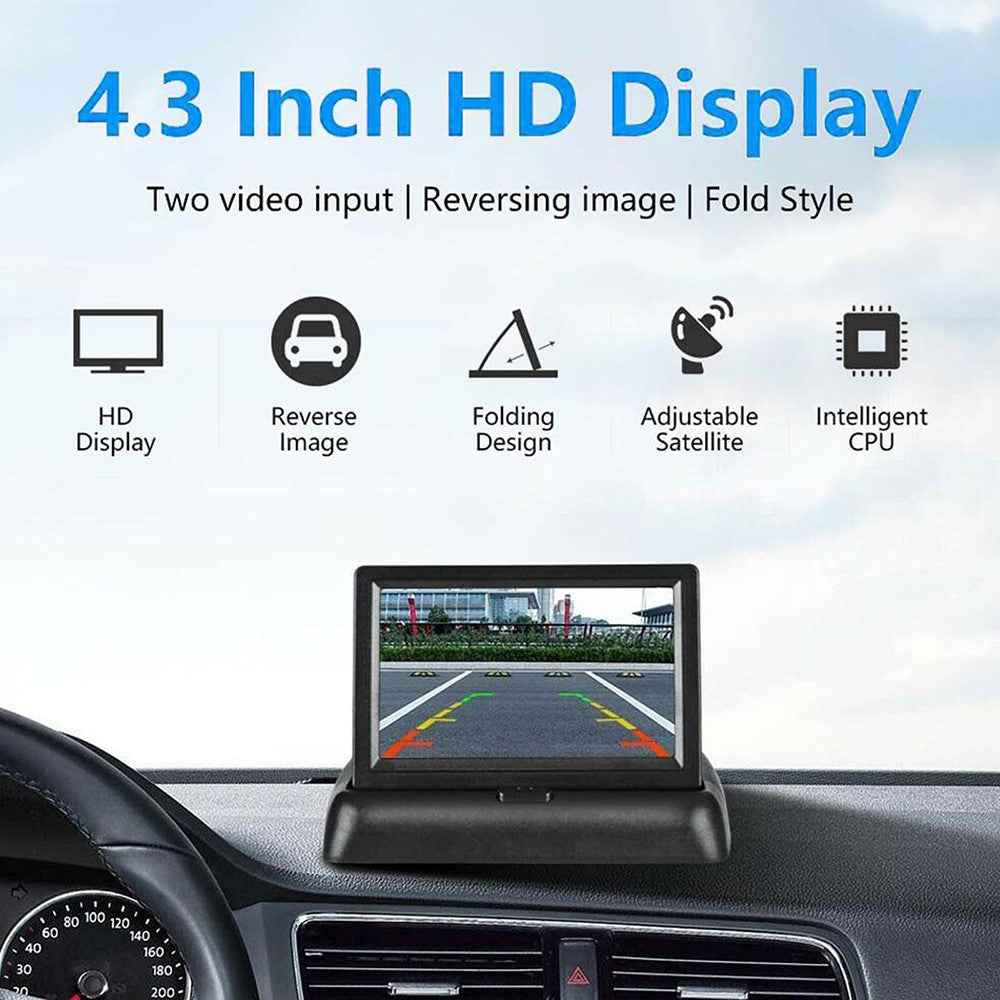 RH-312 4.3-inch TFT Folding Car Backup Monitor Display Reversing Parking Camera Kit