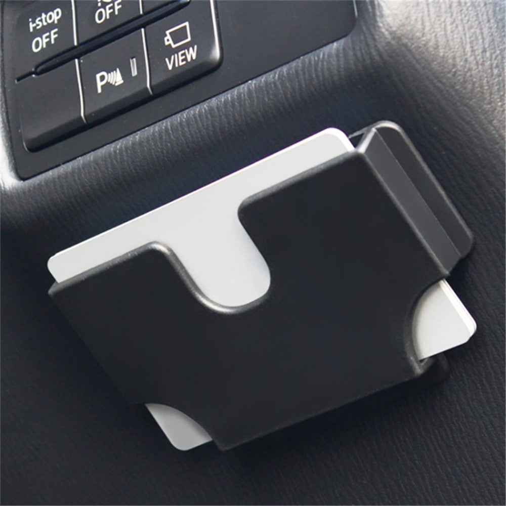 Car Sun Visor Organizer Elastomer Plastic Self Adhesive Card Holder Storage Case