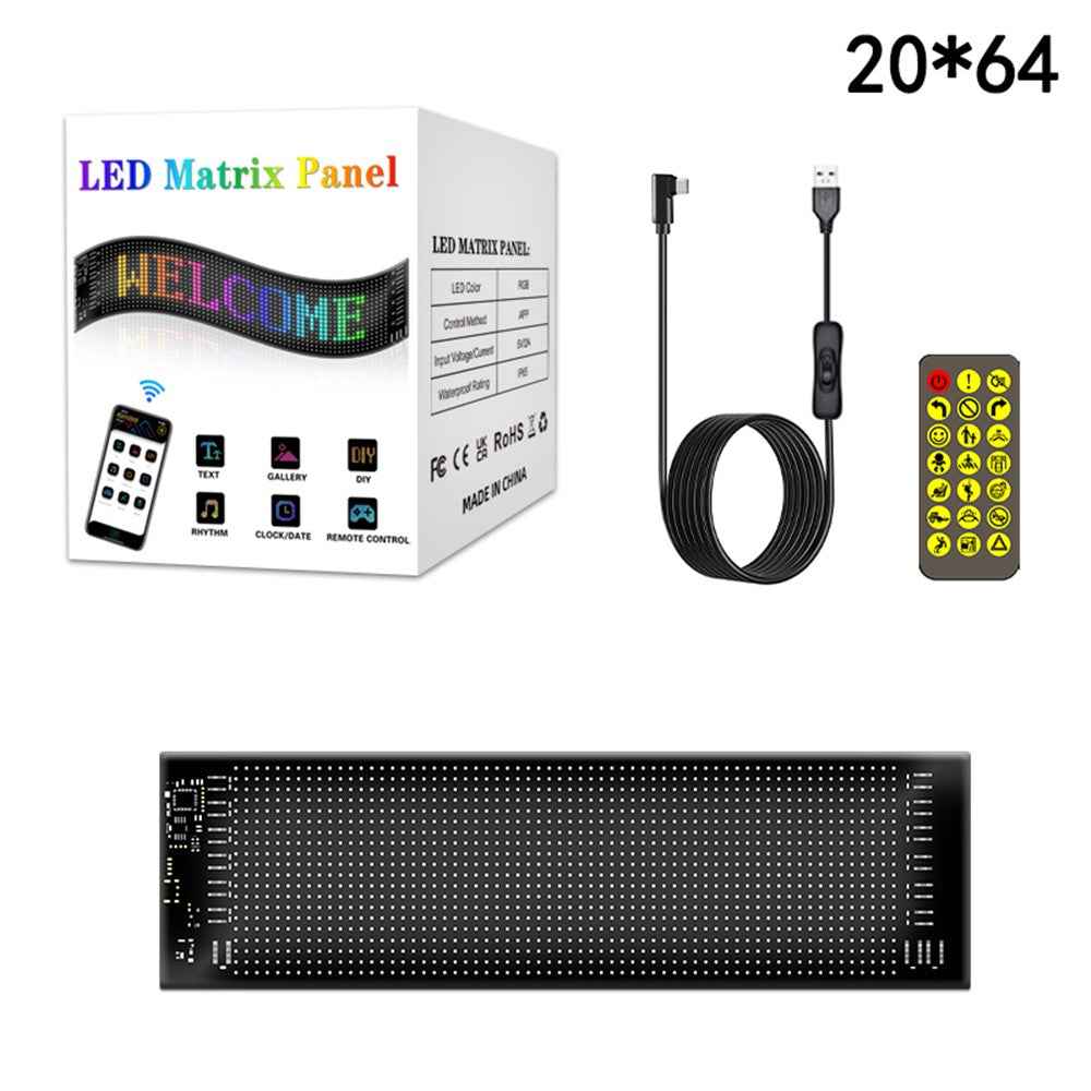 RP1035 102x348mm Waterproof Flexible LED Matrix Panel Bluetooth-compatible APP Control Car Sign
