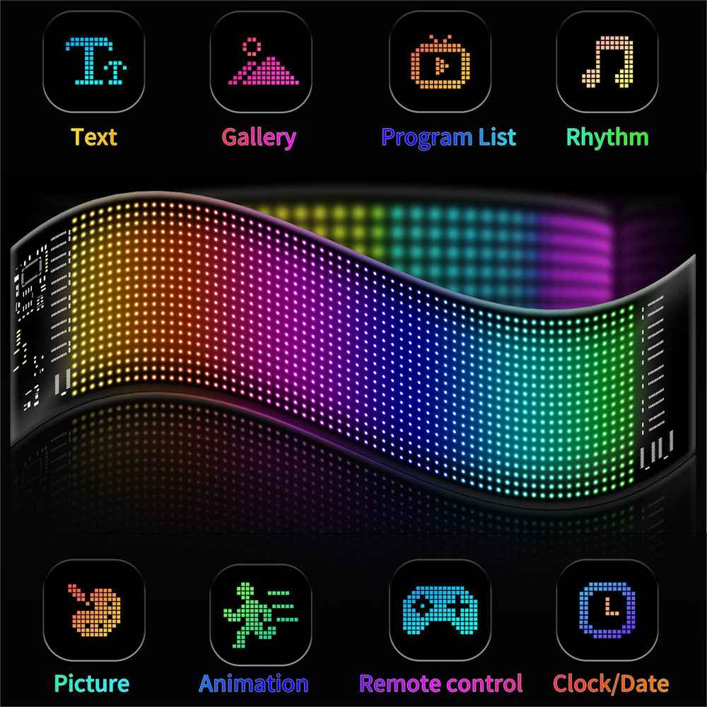 RP1035 102x348mm Waterproof Flexible LED Matrix Panel Bluetooth-compatible APP Control Car Sign
