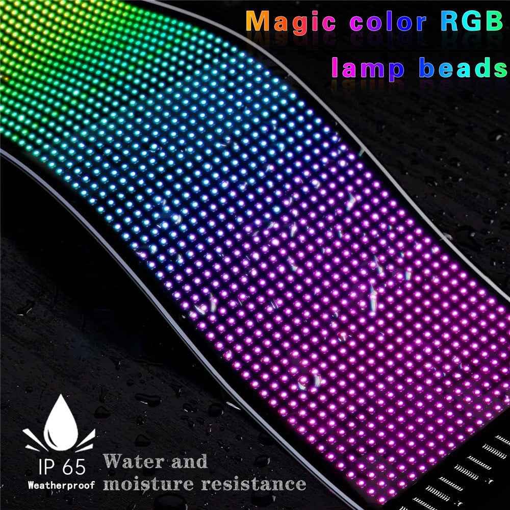 RP1035R Rounded Corners Car Rear Windshield DIY Advertising Screen Bluetooth-compatible APP Control LED Matrix Display Screen