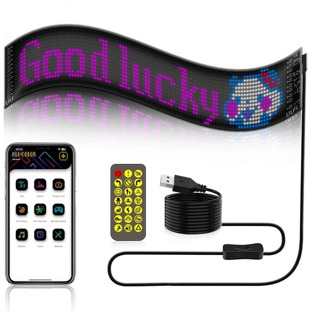 RP1259S 120x595mm LED Matrix Panel Flexible Screen Display Bluetooth-compatible APP Control LED Car Sign