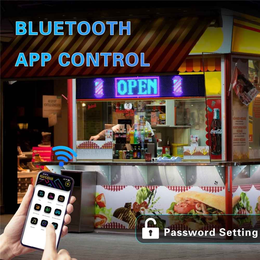 RP1259S 120x595mm LED Matrix Panel Flexible Screen Display Bluetooth-compatible APP Control LED Car Sign