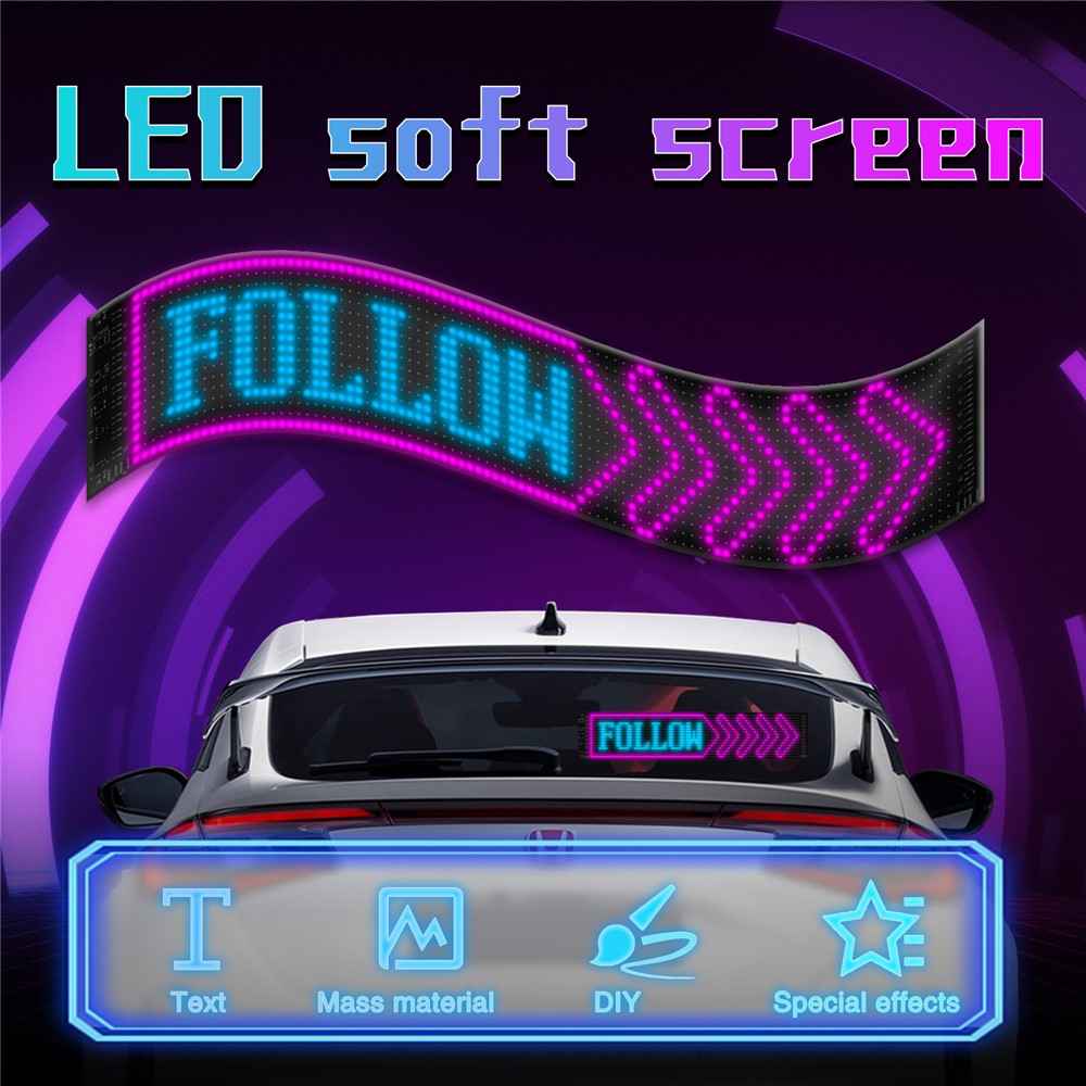 RP1259S 120x595mm LED Matrix Panel Flexible Screen Display Bluetooth-compatible APP Control LED Car Sign