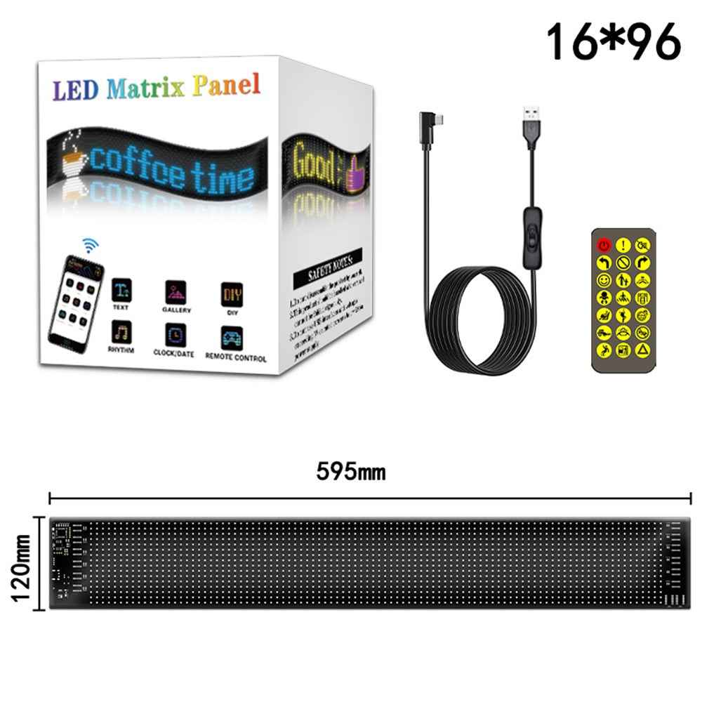 RP1259S 120x595mm LED Matrix Panel Flexible Screen Display Bluetooth-compatible APP Control LED Car Sign