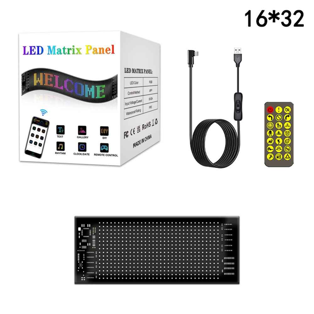 RP717 70x173mm Flexible LED Matrix Panel Waterproof Bluetooth-compatible APP Control Car Sign