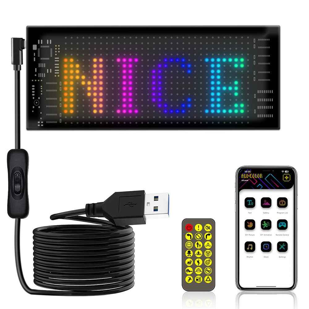RP717 70x173mm Flexible LED Matrix Panel Waterproof Bluetooth-compatible APP Control Car Sign