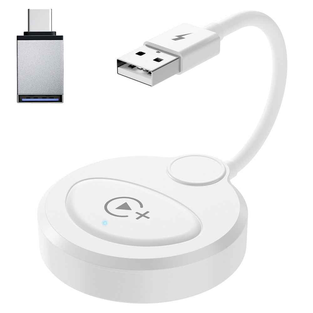 020-6+ Wireless CarPlay Adapter Convert Wired to Wireless Carplay Dongle Support YouTube / Netflix / TikTok - White