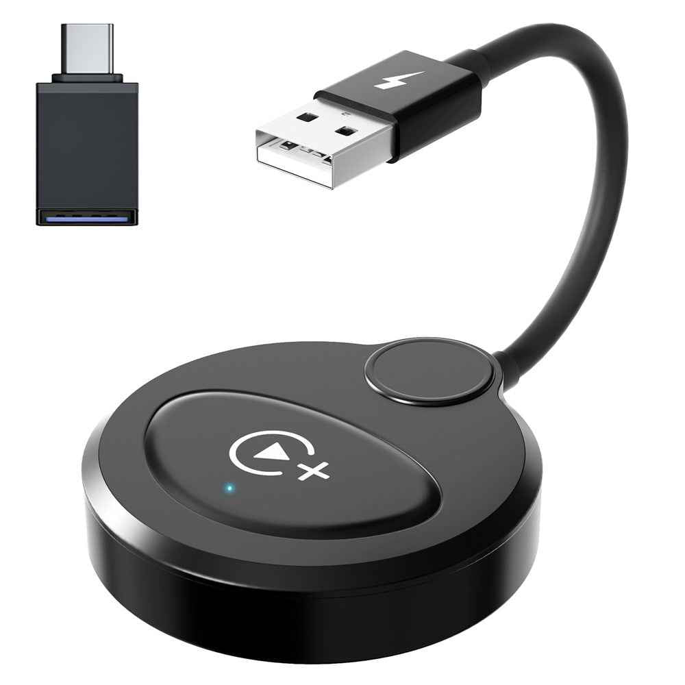 020-6+ Wireless CarPlay Adapter Convert Wired to Wireless Carplay Dongle Support YouTube / Netflix / TikTok - Black