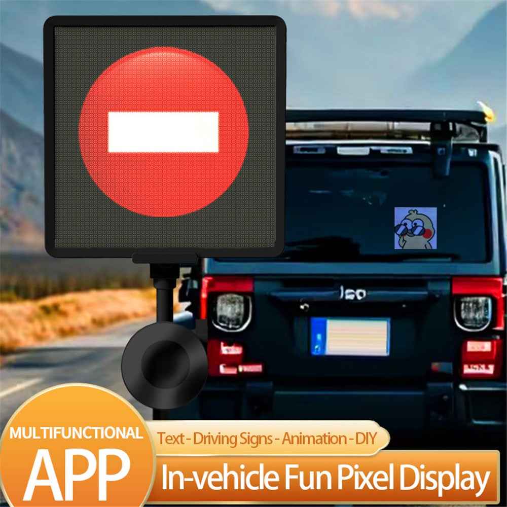 P64SR DIY Pixel LED Car Sign Display Screen Smartphone App Control Bright Sign Board