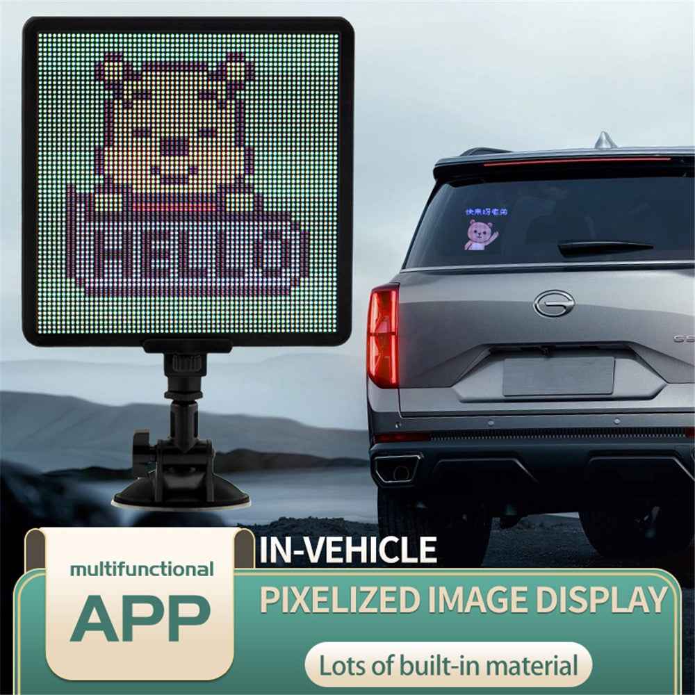 P64SR DIY Pixel LED Car Sign Display Screen Smartphone App Control Bright Sign Board