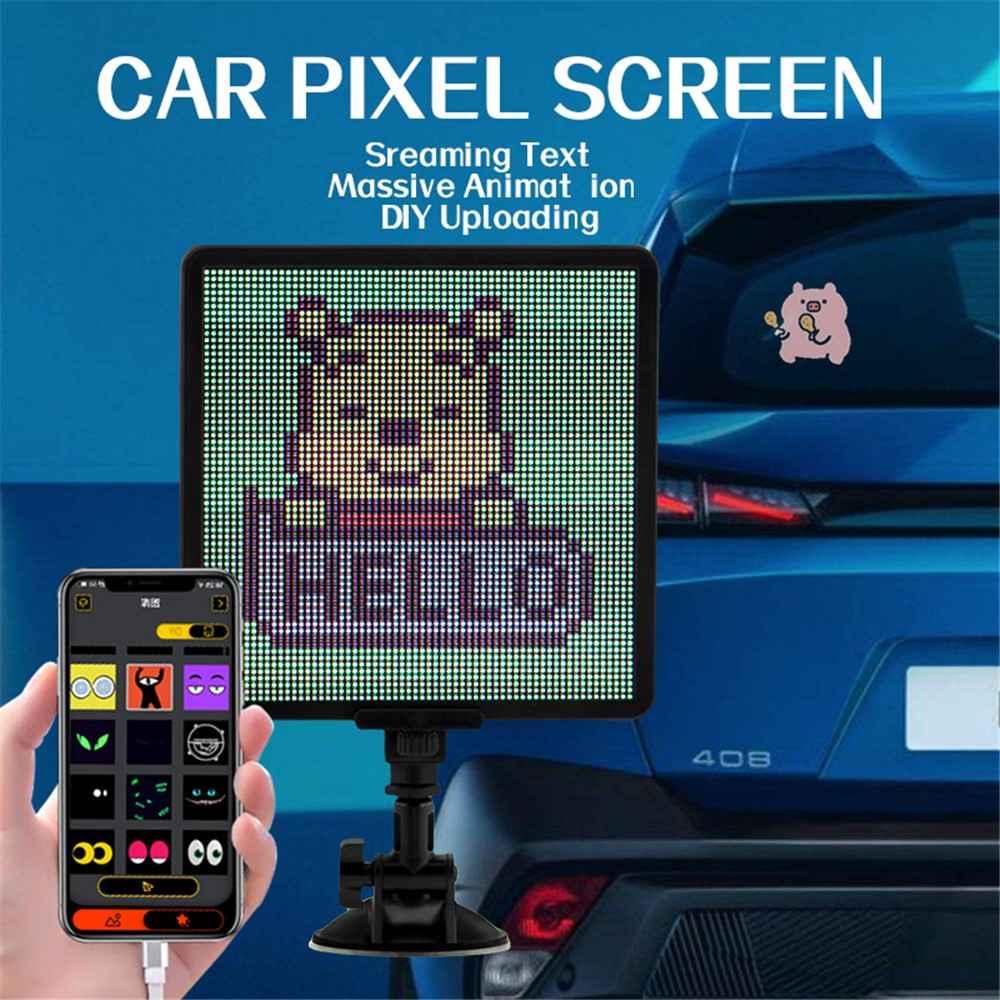 P64SR DIY Pixel LED Car Sign Display Screen Smartphone App Control Bright Sign Board