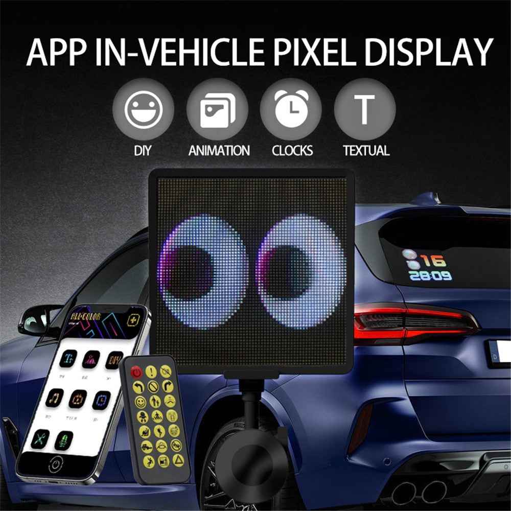 P64SR DIY Pixel LED Car Sign Display Screen Smartphone App Control Bright Sign Board