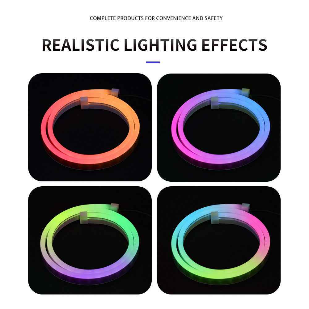 D06-24 2Pcs 60cm Bluetooth-compatible APP Control Car LED Strip Lights for 24V Vehicles