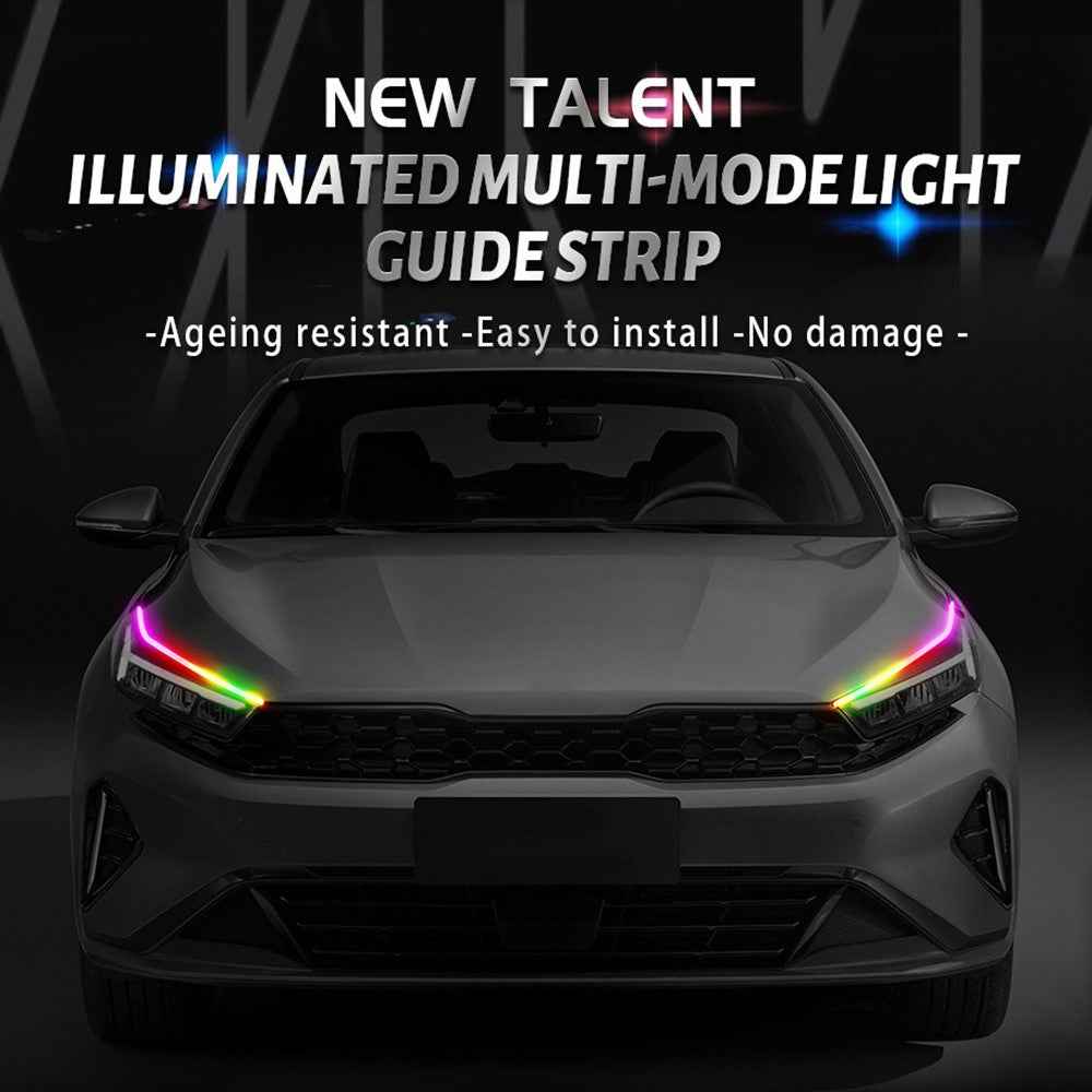 DR06-12 2PCS Bluetooth-compatible APP LED Strip Lights Colorful Car Decoration Lamps with Remote Control