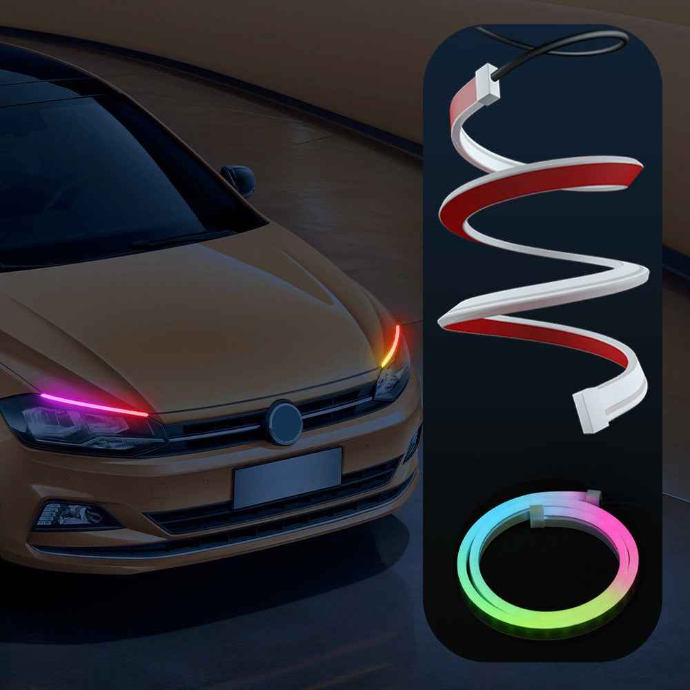 DR06-12 2PCS Bluetooth-compatible APP LED Strip Lights Colorful Car Decoration Lamps with Remote Control