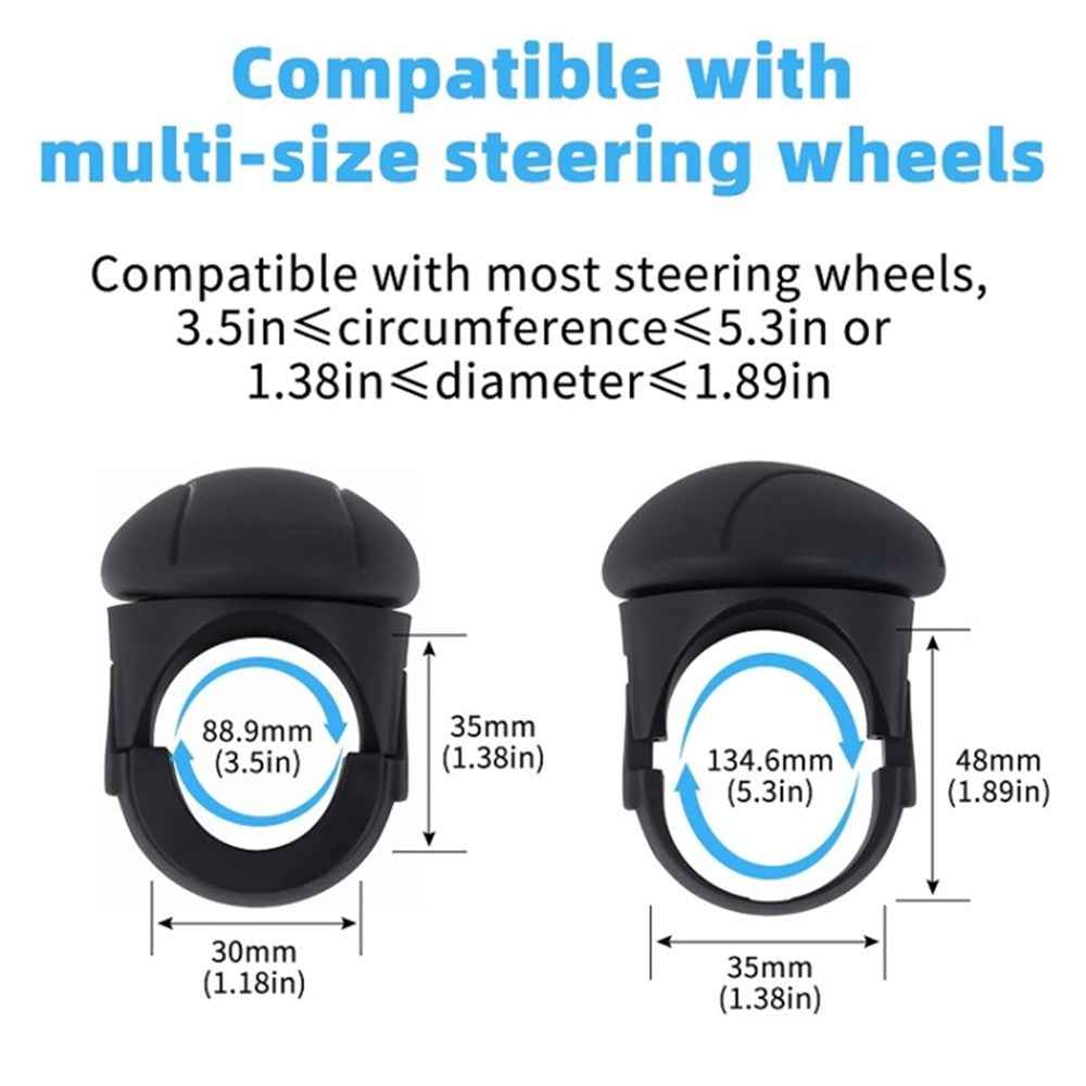 Car Steering Wheel Power Ball Silicone Auxiliary Driving Labor-Saving Tool - Black