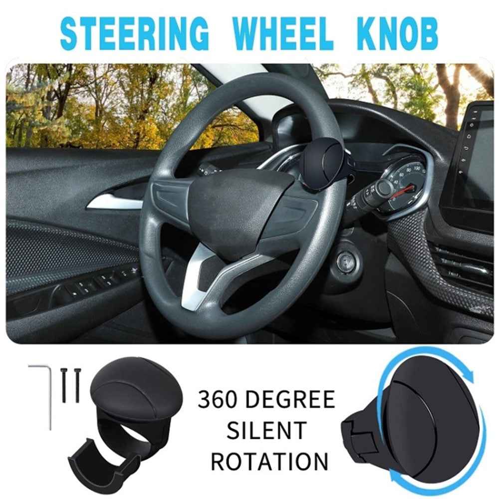 Car Steering Wheel Power Ball Silicone Auxiliary Driving Labor-Saving Tool - Black