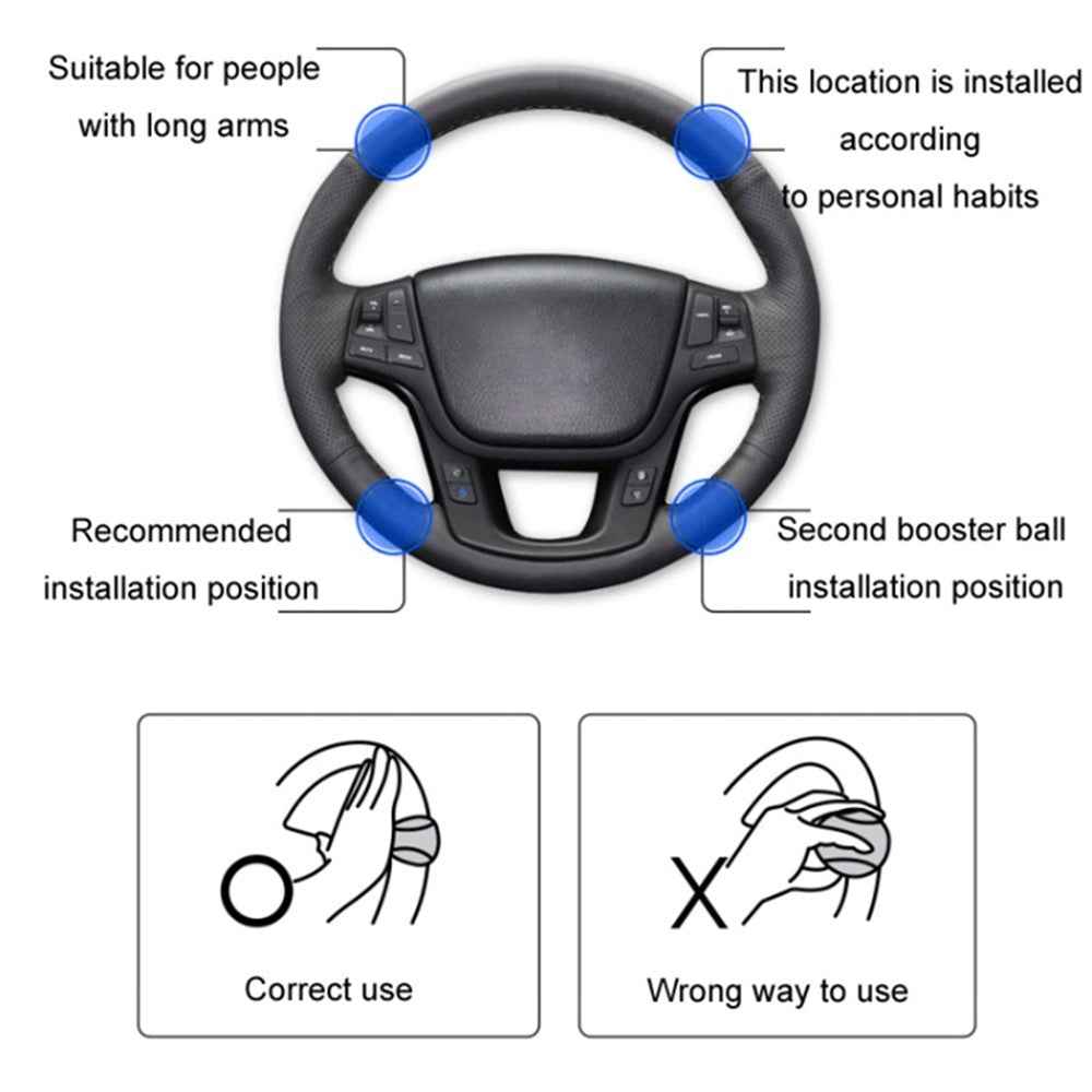 Car Steering Wheel Power Ball Silicone Auxiliary Driving Labor-Saving Tool - Black