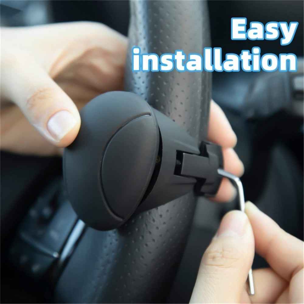 Car Steering Wheel Power Ball Silicone Auxiliary Driving Labor-Saving Tool - Black
