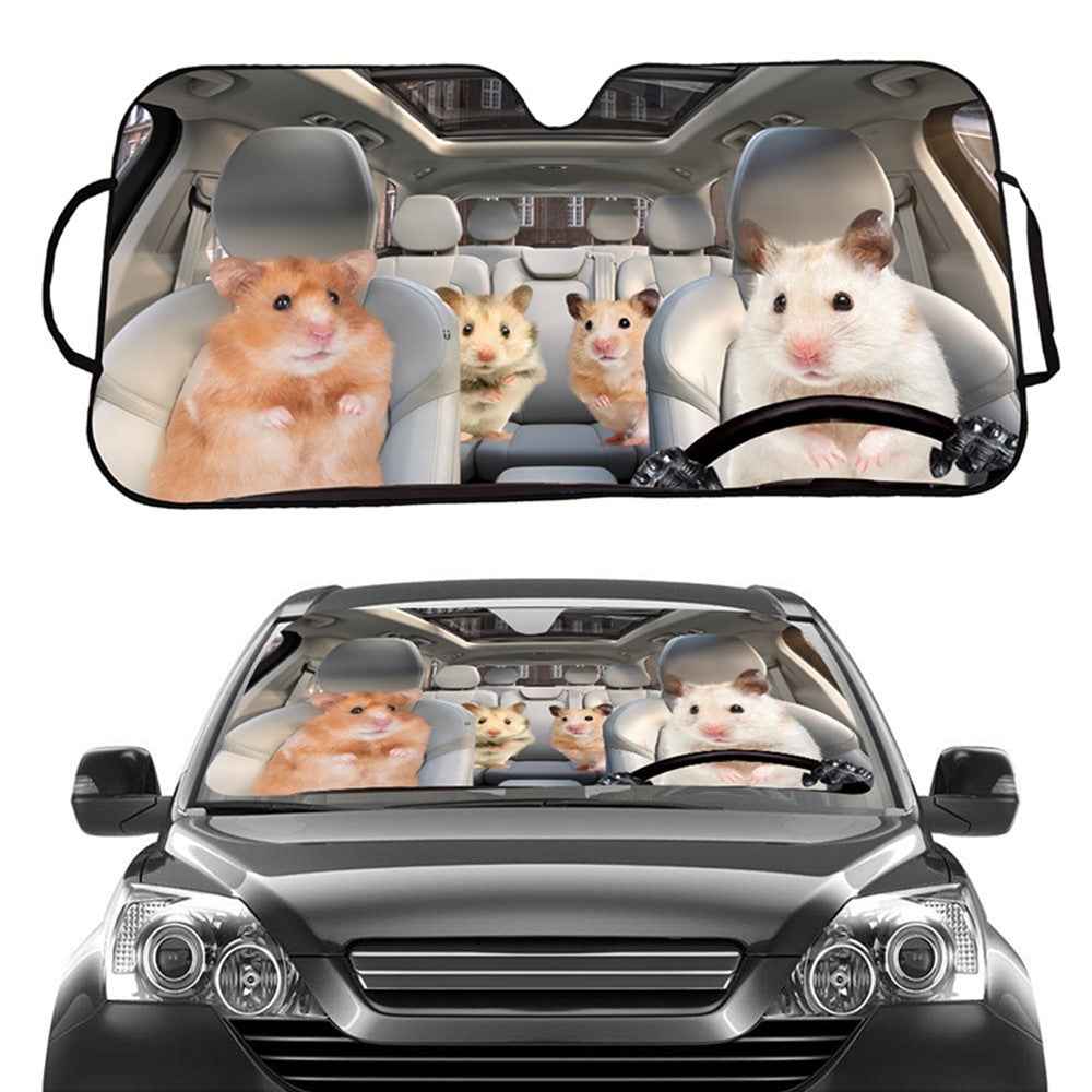 70x145cm Car Front Windshield Sunshade Cover UV Protection Heat Insulation Sun Shade - Hamster