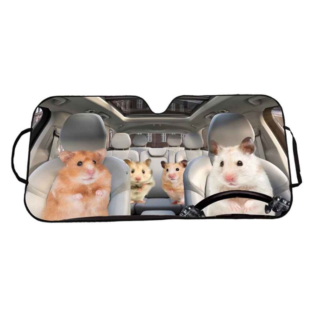 70x145cm Car Front Windshield Sunshade Cover UV Protection Heat Insulation Sun Shade - Hamster