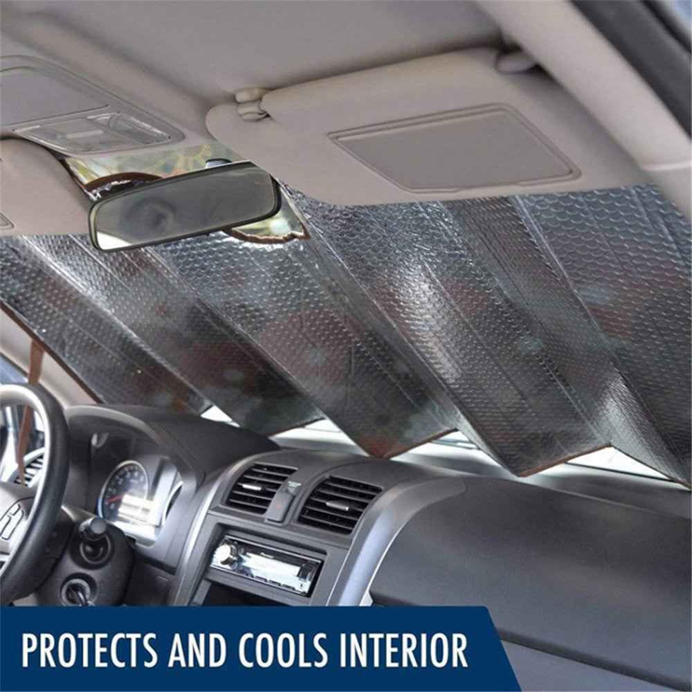 70x145cm Car Front Windshield Sunshade Cover UV Protection Heat Insulation Sun Shade - Blue Butterfly