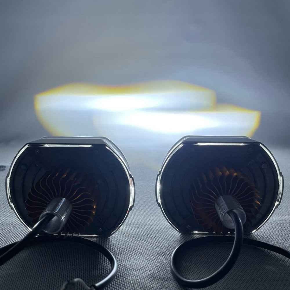 Car Motorcycle Bright LED Spotlight Motorbike Fog Lamp Front Light - White+Red