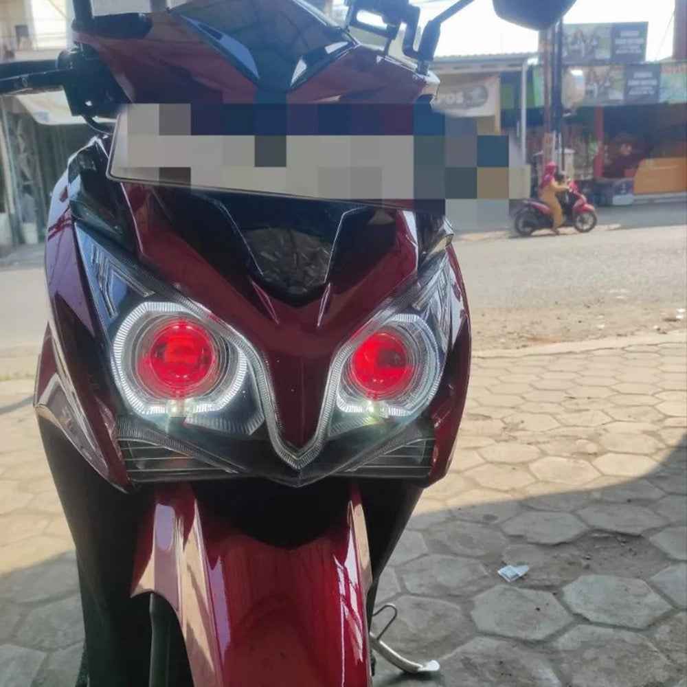Car Motorcycle Bright LED Spotlight Motorbike Fog Lamp Front Light - White+Red