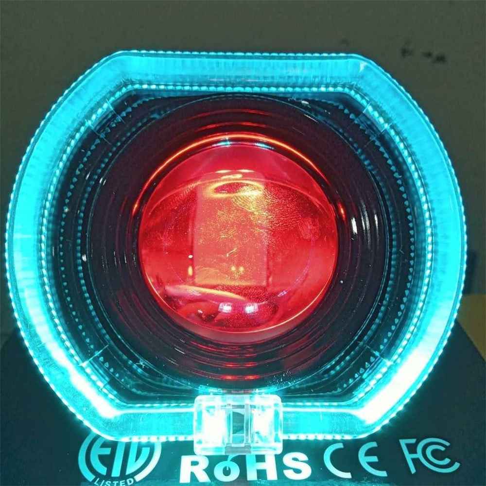 Car Motorcycle Bright LED Spotlight Motorbike Fog Lamp Front Light - Ice Blue+Red