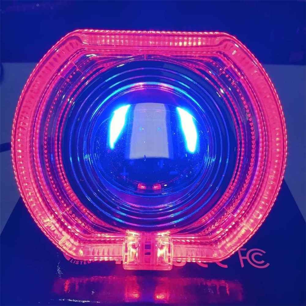 Car Motorcycle Bright LED Spotlight Motorbike Fog Lamp Front Light - Red+Blue
