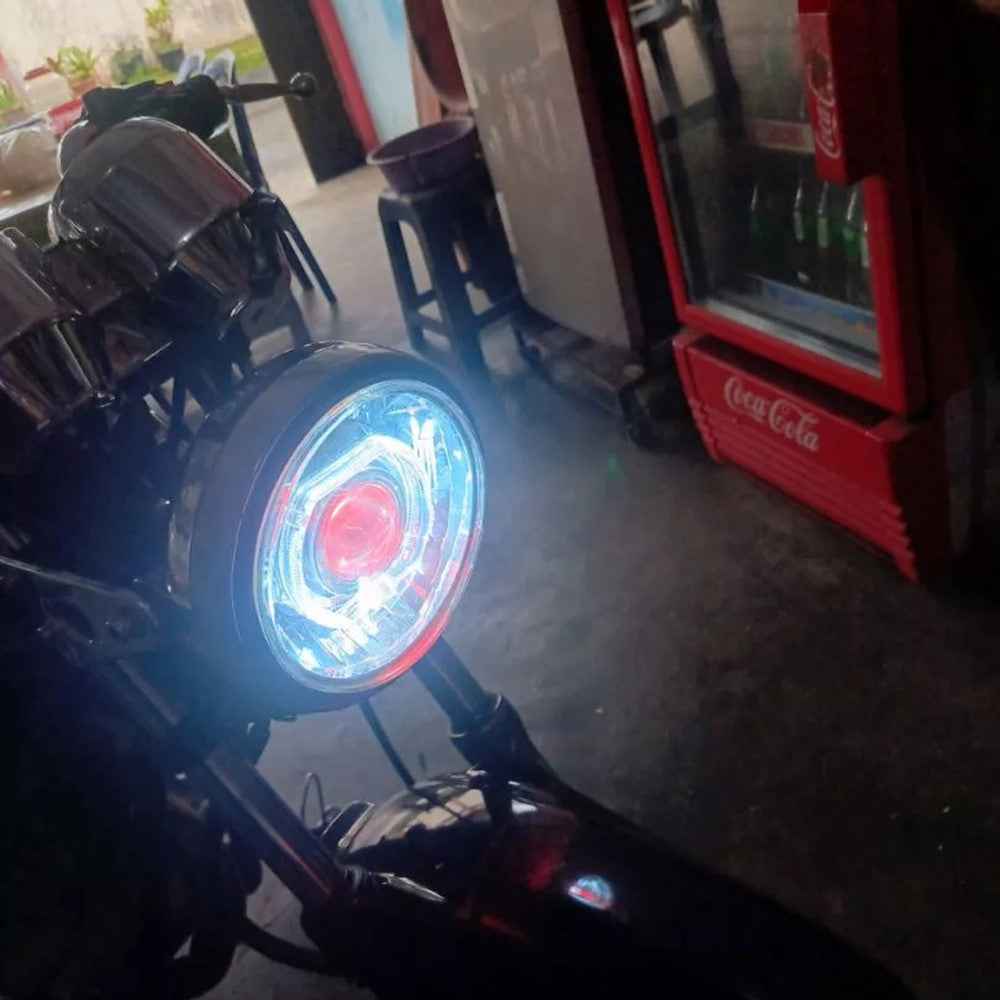 Car Motorcycle Bright LED Spotlight Motorbike Fog Lamp Front Light - Red+Blue