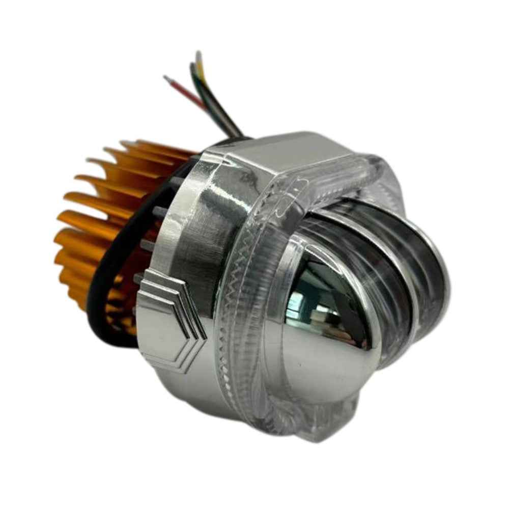 Motorcycle Modified LED Headlight Dual Aperture Motorbike Spotlight - Blue+Red