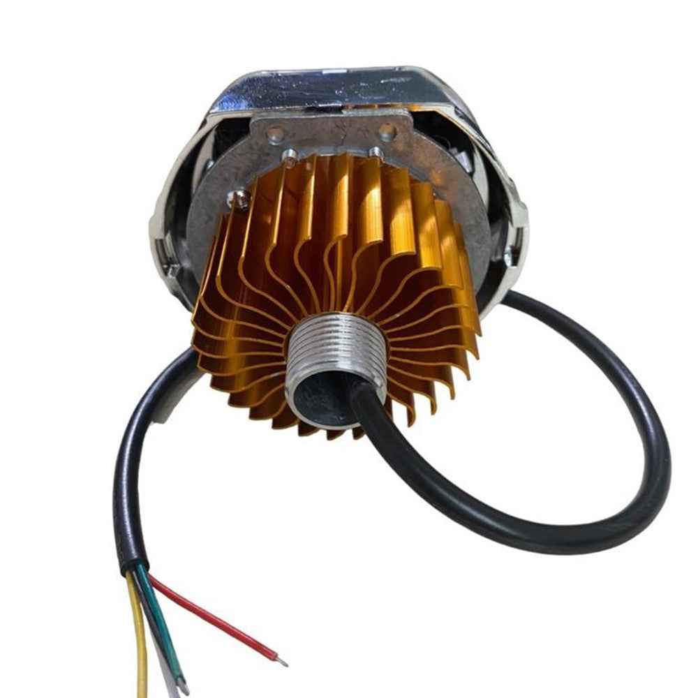 Motorcycle Modified LED Headlight Dual Aperture Motorbike Spotlight - Ice Blue+Red